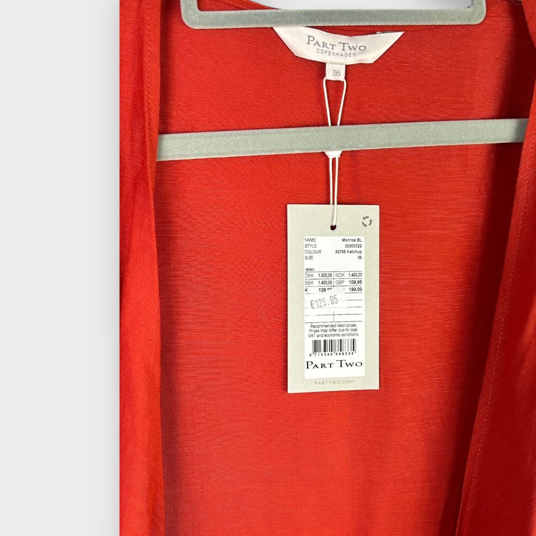 Part Two Linen Monroe Wrap Blouse - 10