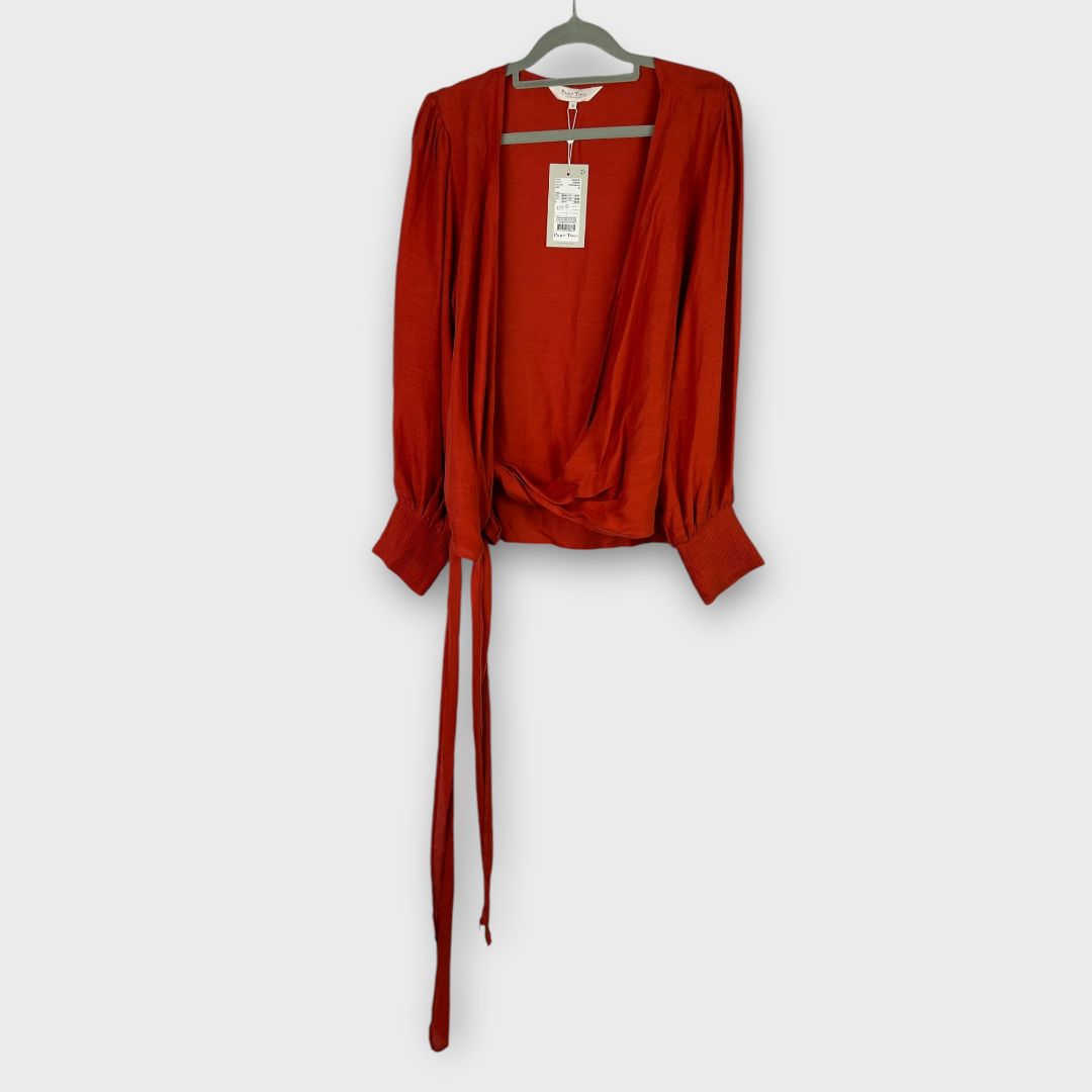 Part Two Linen Monroe Wrap Blouse - 10