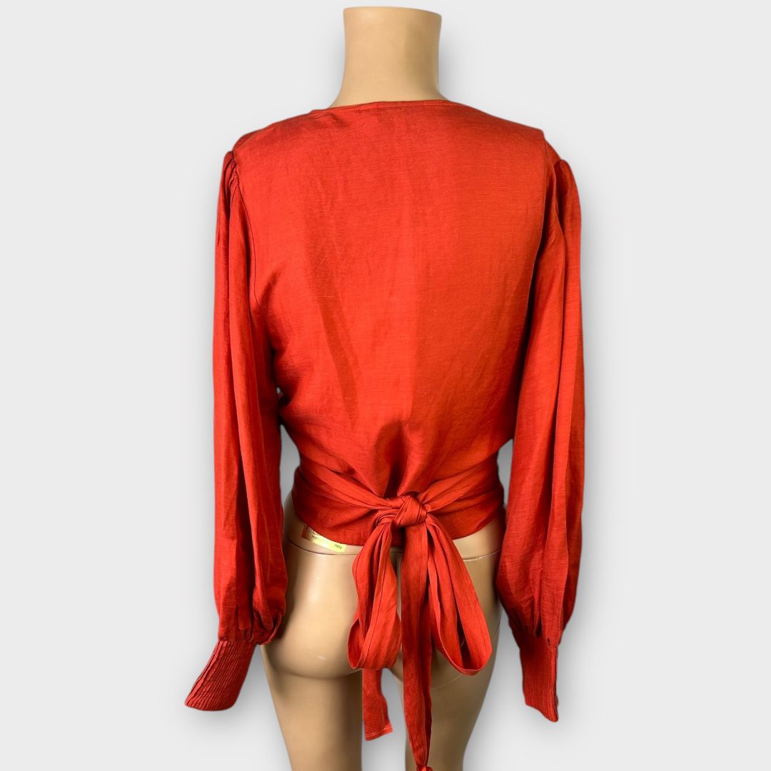 Part Two Linen Monroe Wrap Blouse - 10