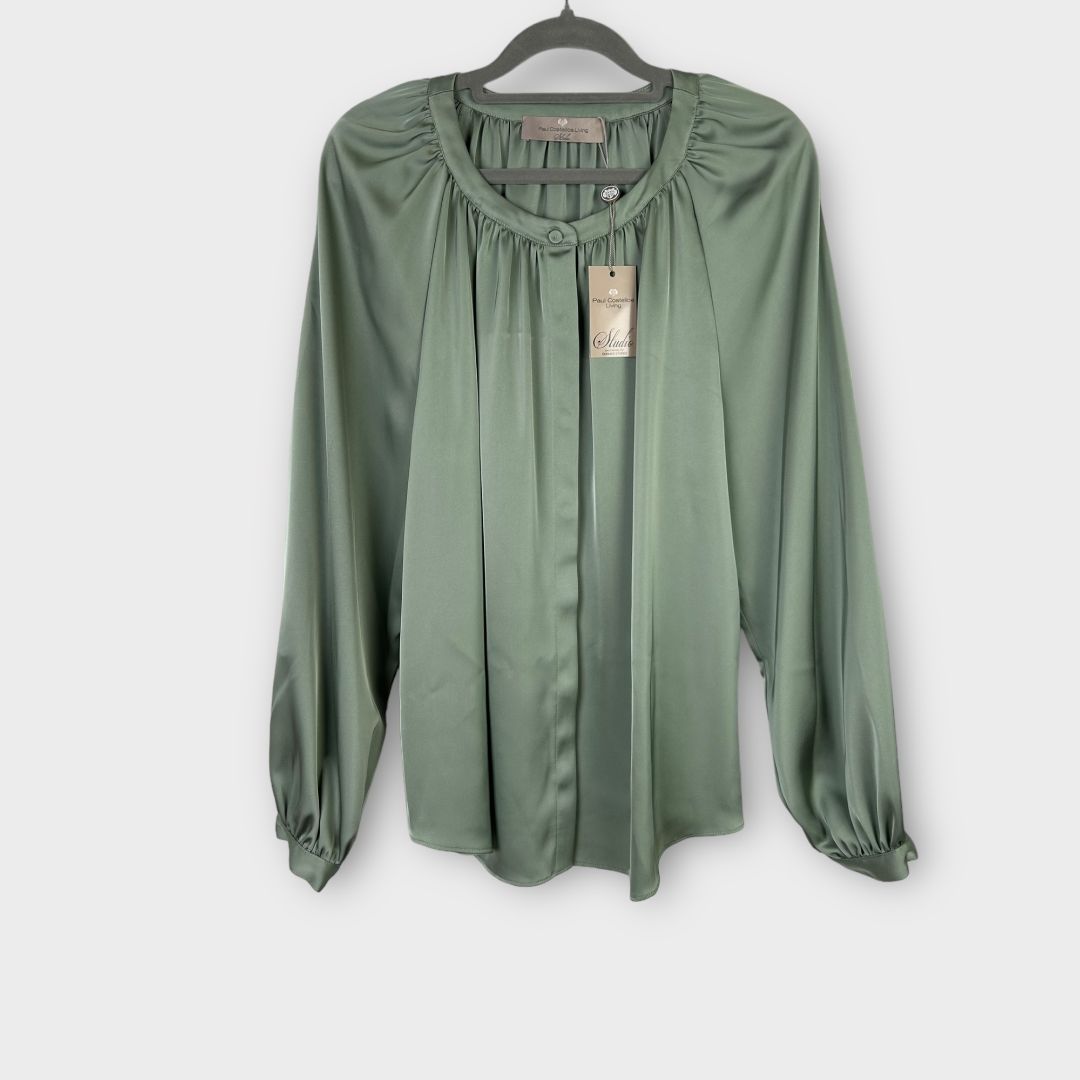 Paul Costelloe Satin Gathered Blouse - 16