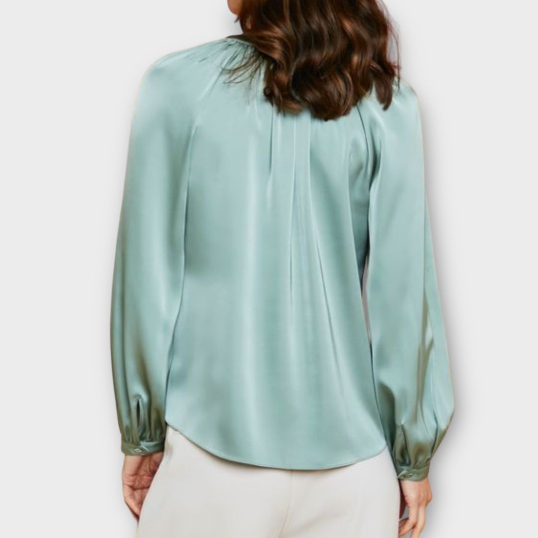 Paul Costelloe Satin Gathered Blouse - 16
