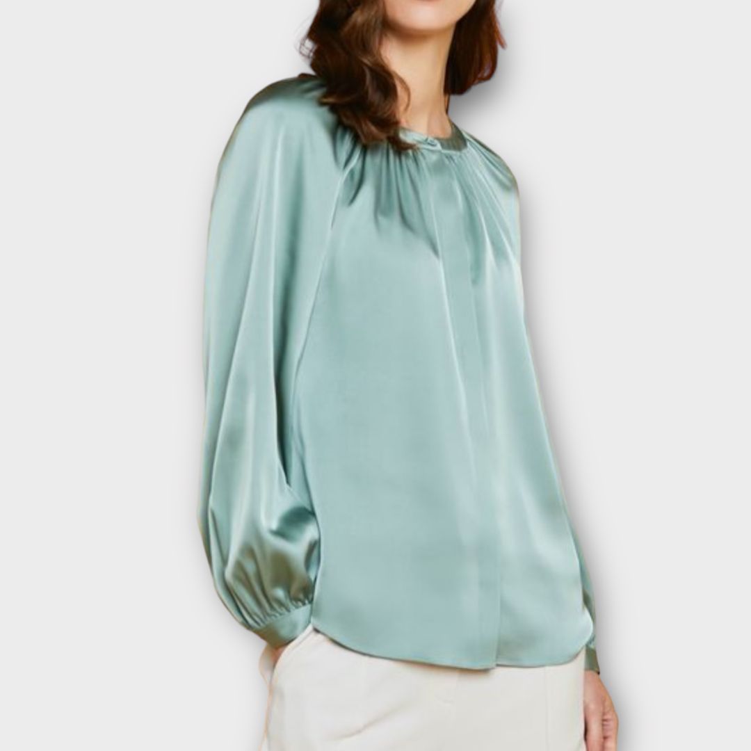 Paul Costelloe Satin Gathered Blouse - 16