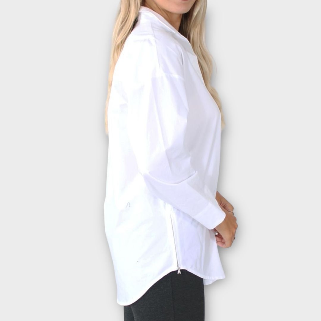 Peruzzi Zip Detail Cotton Shirt - 10