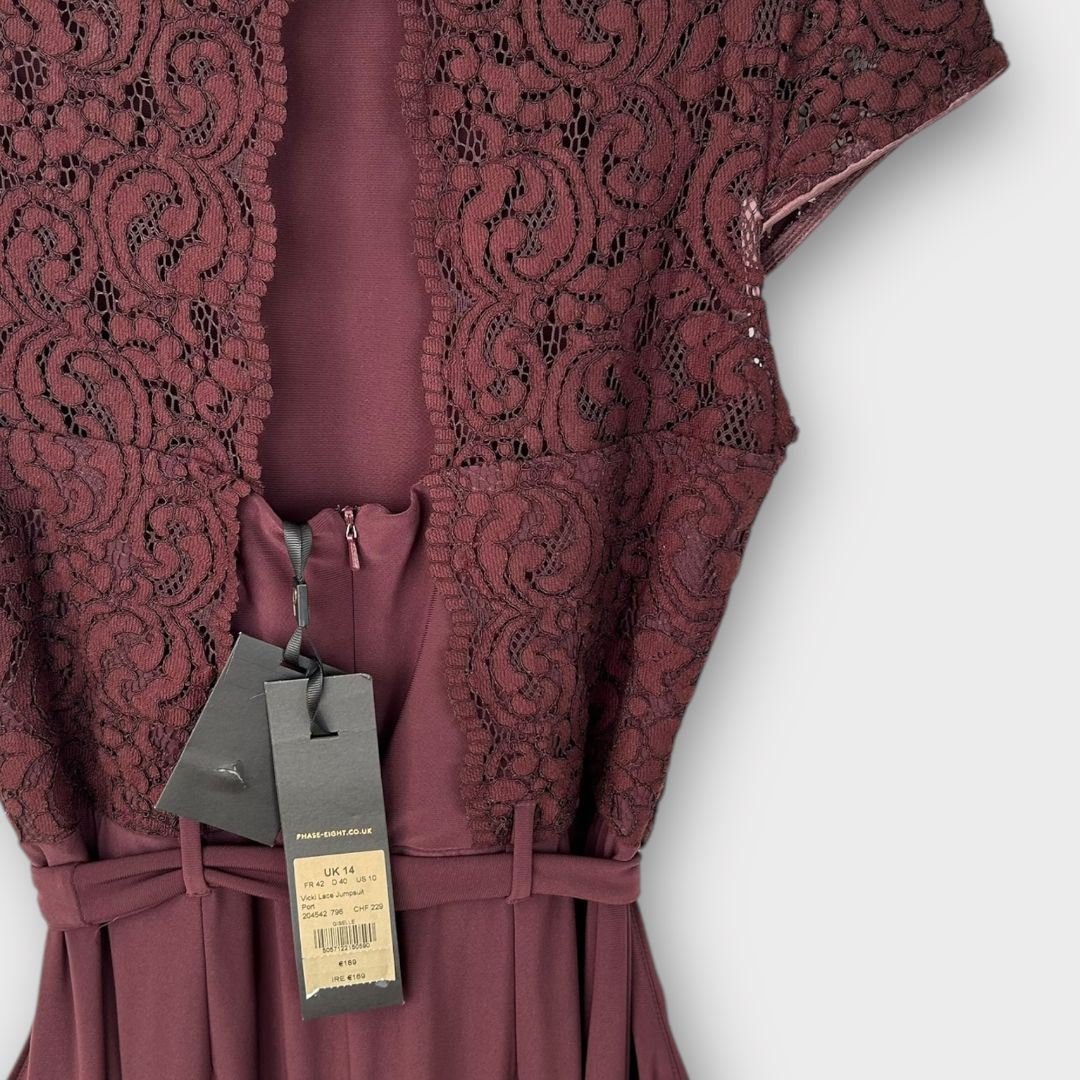 Phase Eight Vicki Lace Bodice Jumpsuit - 14
