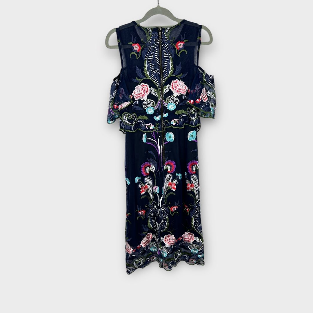 River Island Floral Embroidered Cold Shoulder Dress - 6