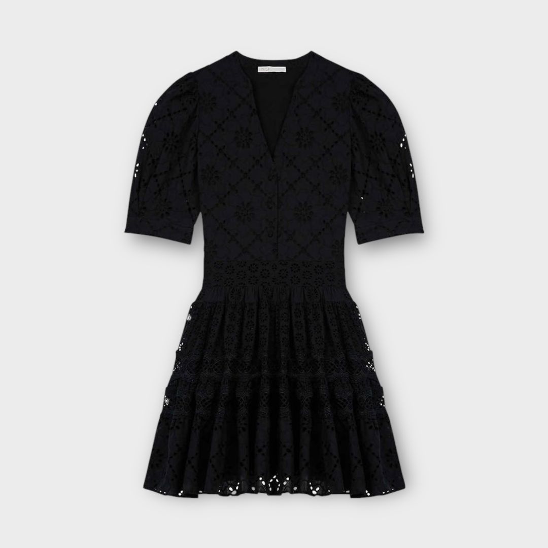 Maje Rayanette Guipure-Lace Skater Dress - 12