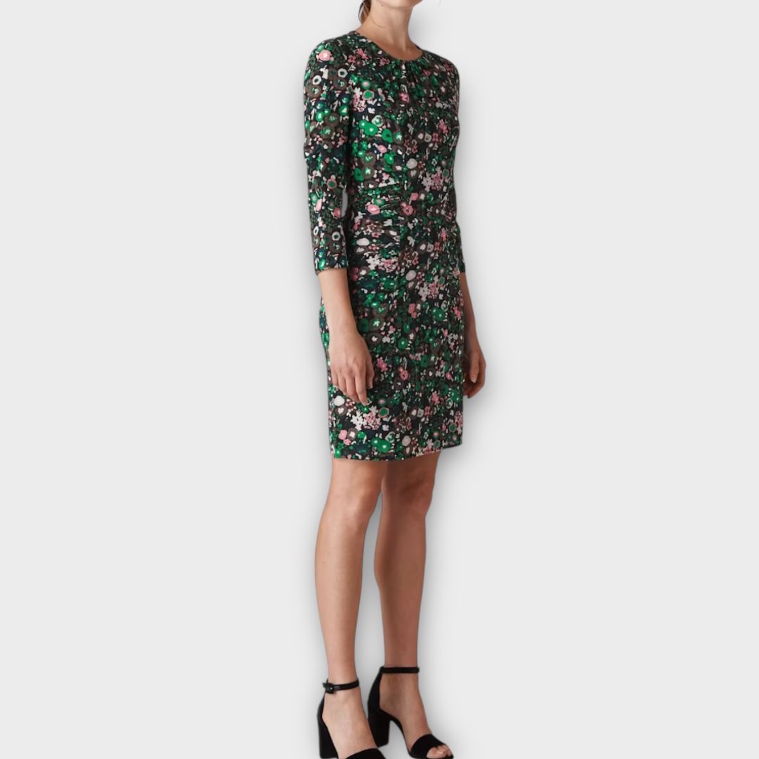 Whistles Adelaide Print Silk Bodycon Dress - 6