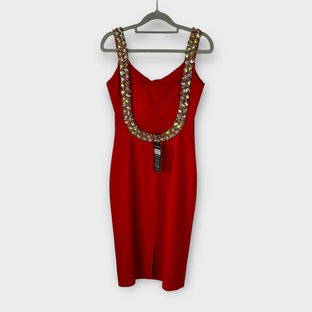 Pia Michi Open Back Beaded Dress - 10