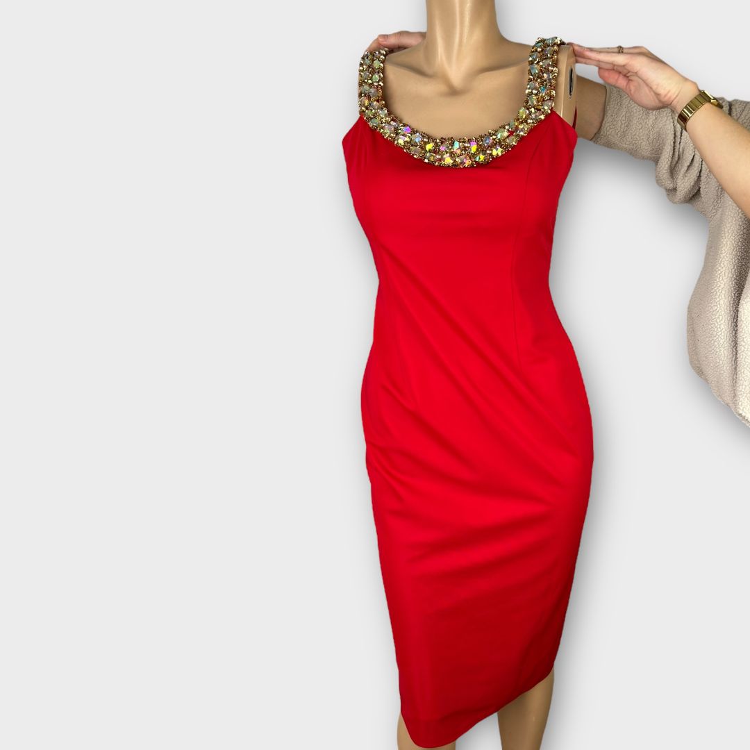 Pia Michi Open Back Beaded Dress - 10