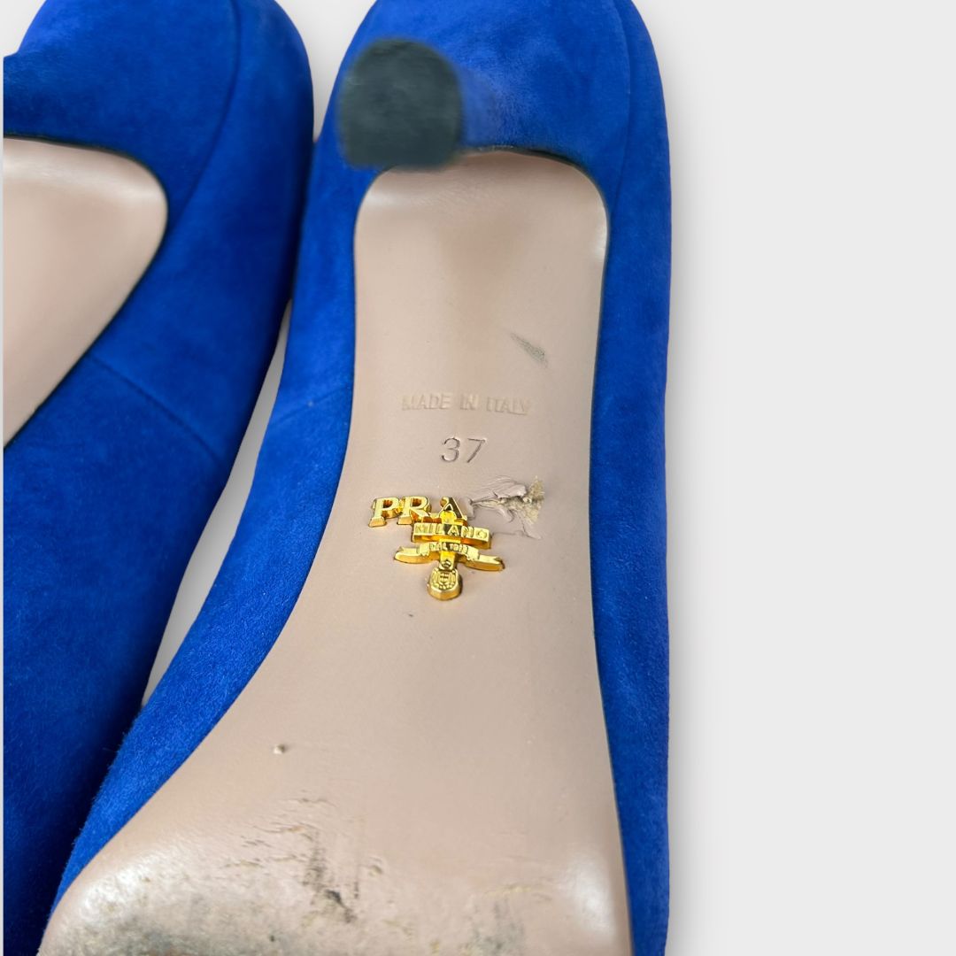 Prada Suede Platform Stiletto Heels - 4/37