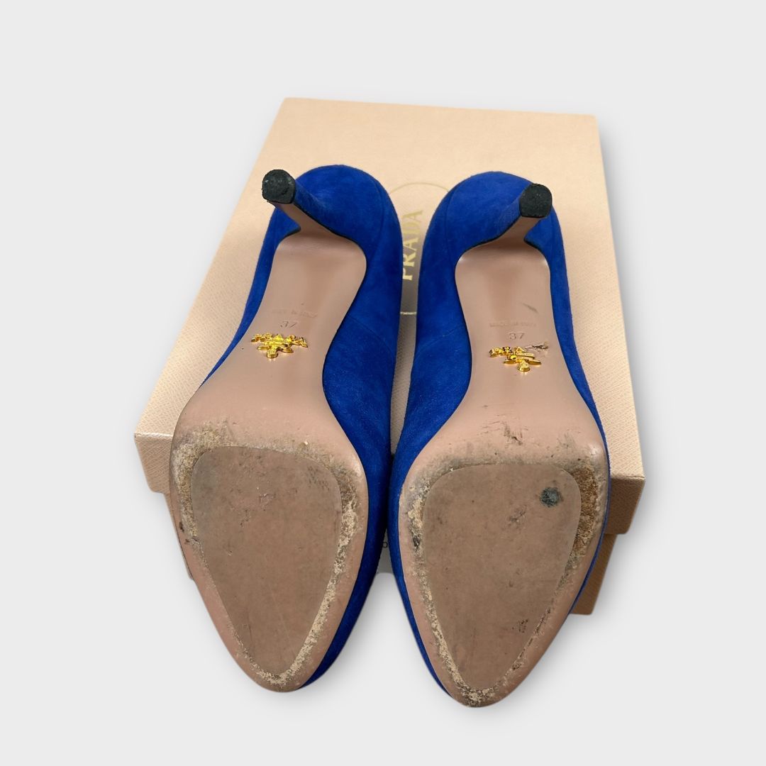 Prada Suede Platform Stiletto Heels - 4/37