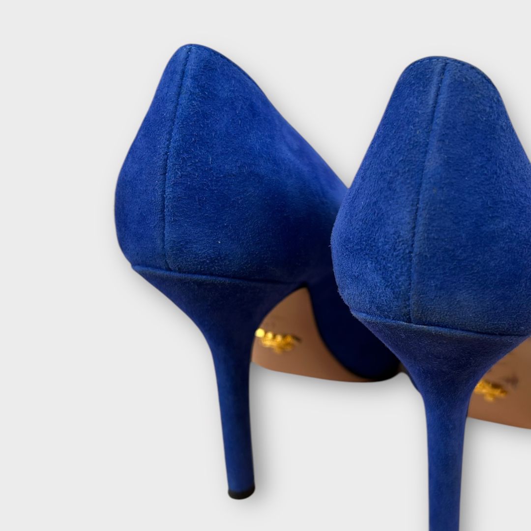 Prada Suede Platform Stiletto Heels - 4/37
