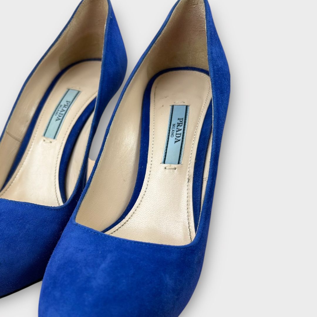 Prada Suede Platform Stiletto Heels - 4/37