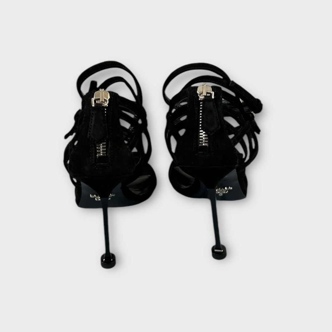 Prada Suede Strappy Heeled Sandals - 5/38