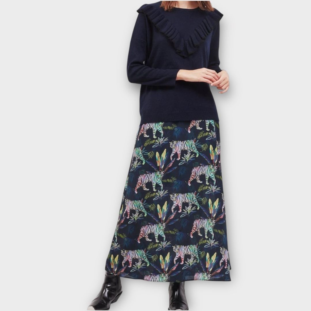 Pyrus Tiger Print Silk Nomi Maxi Skirt - 8/10 (S)