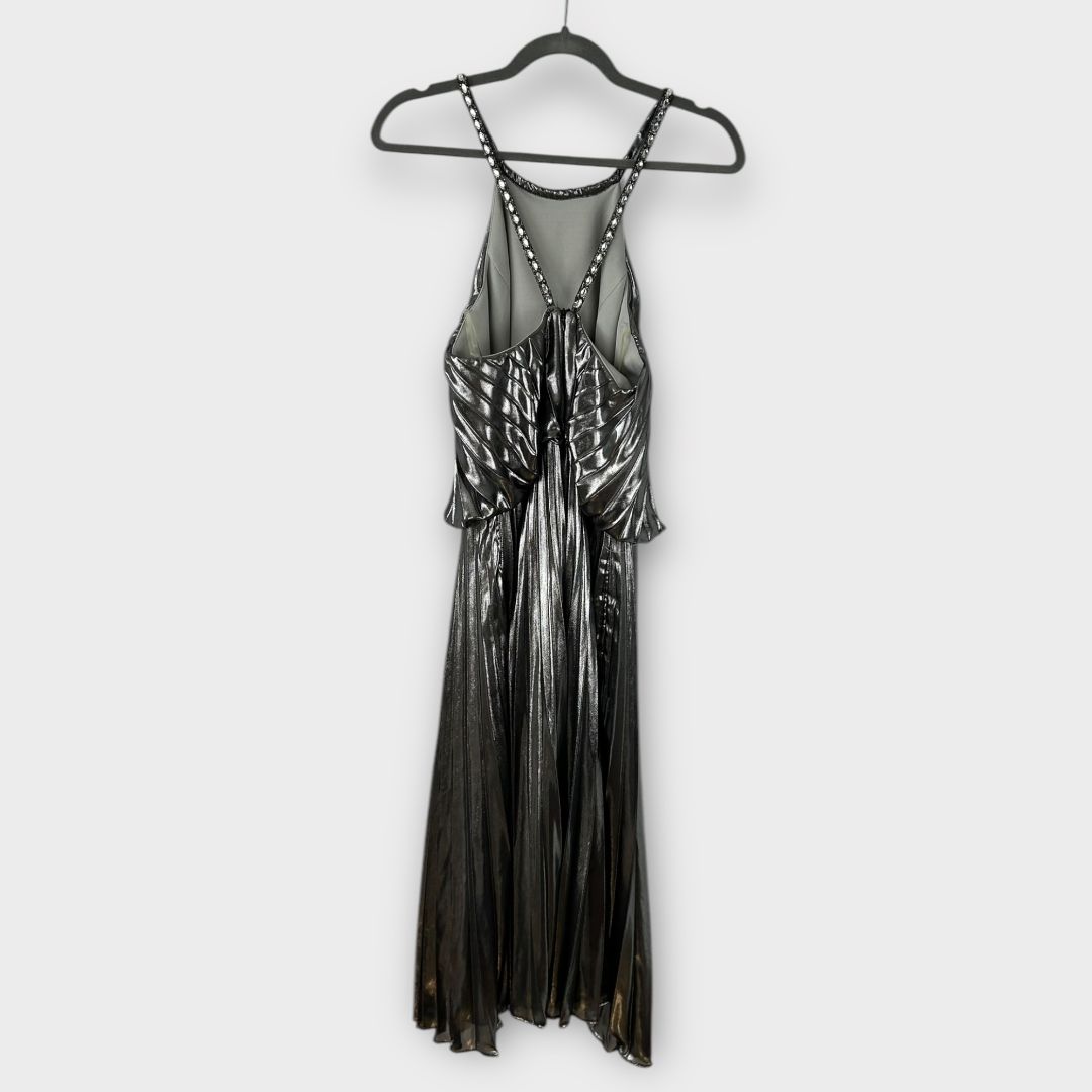 Red &amp; Royal Halter Neck Pleated Dress - 12