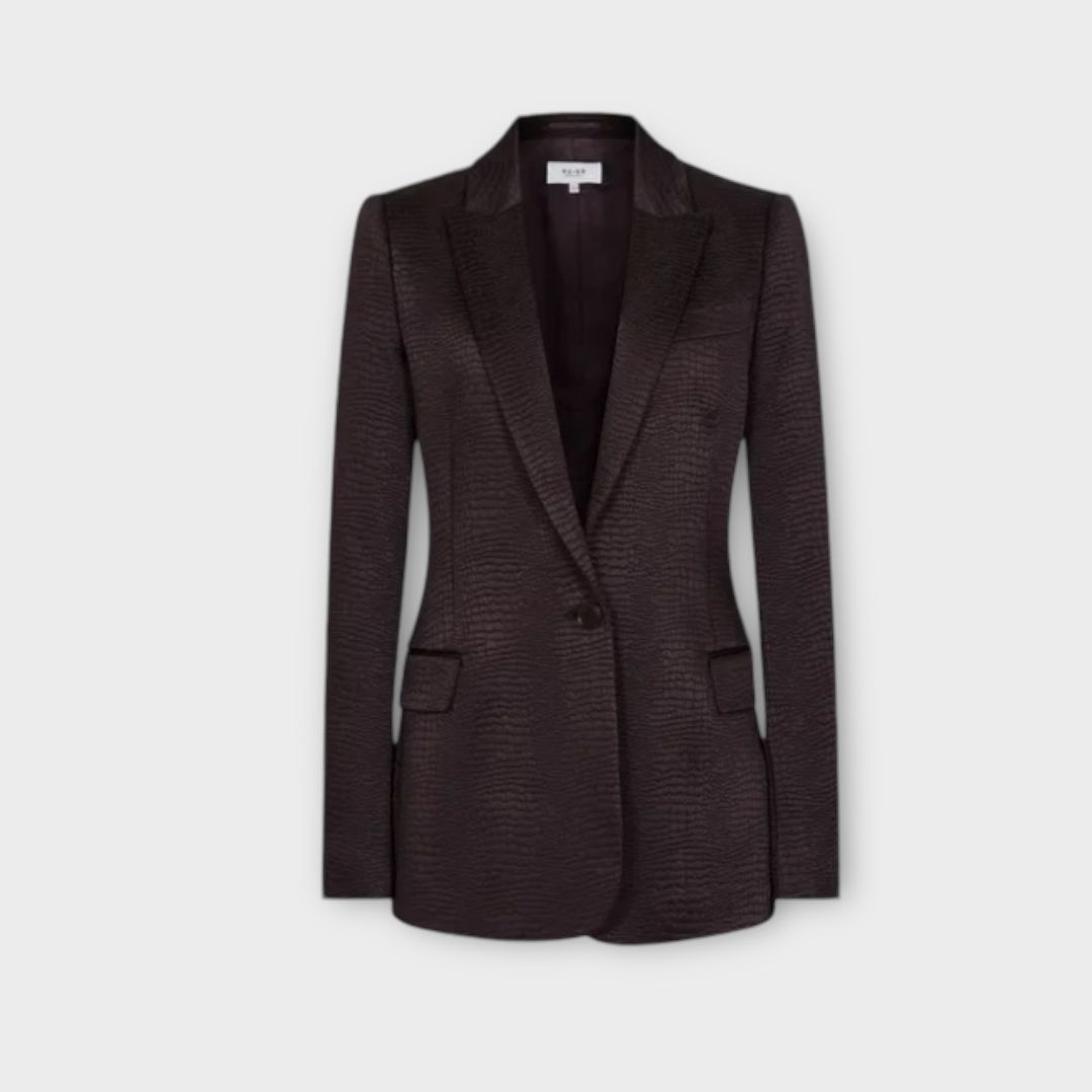 Reiss Cecile Animal Print Jacquard Blazer - 14