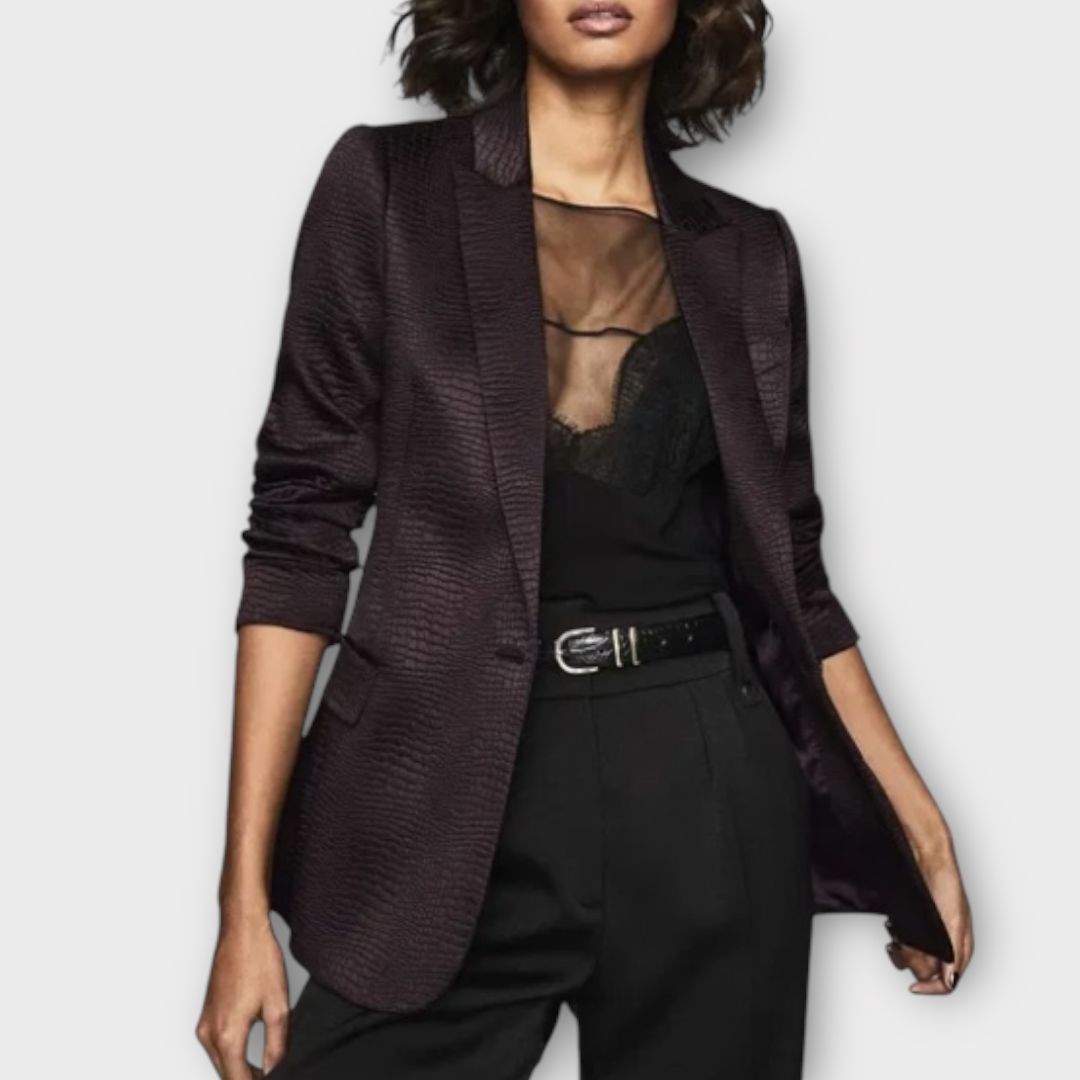 Reiss Cecile Animal Print Jacquard Blazer - 14
