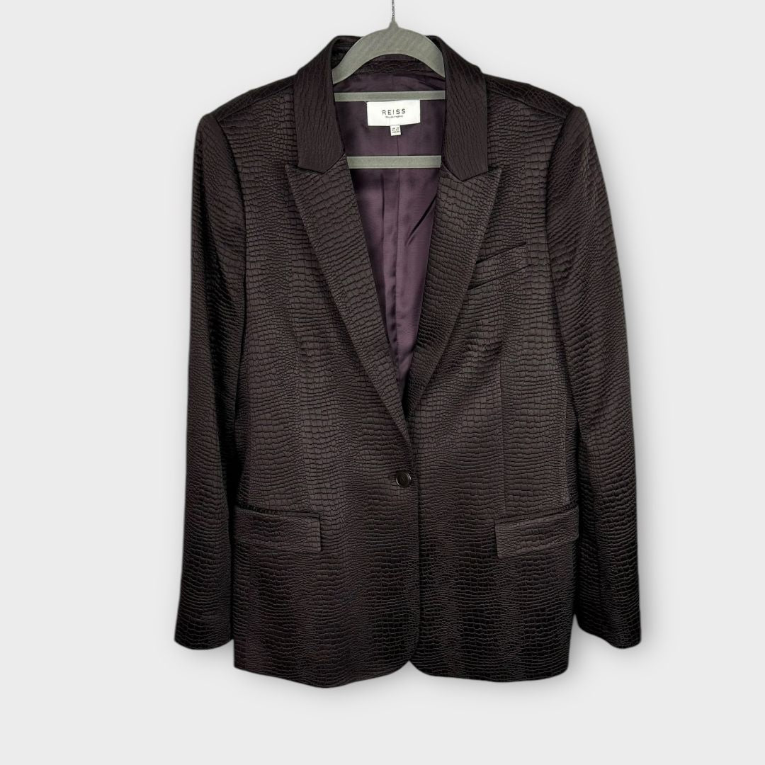 Reiss Cecile Animal Print Jacquard Blazer - 14