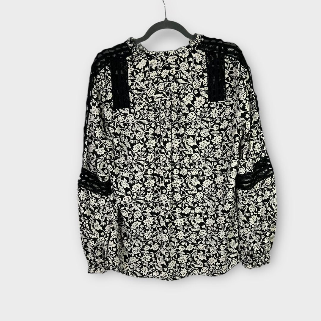 Reiss Florence Floral Lace Detail Blouse - 10