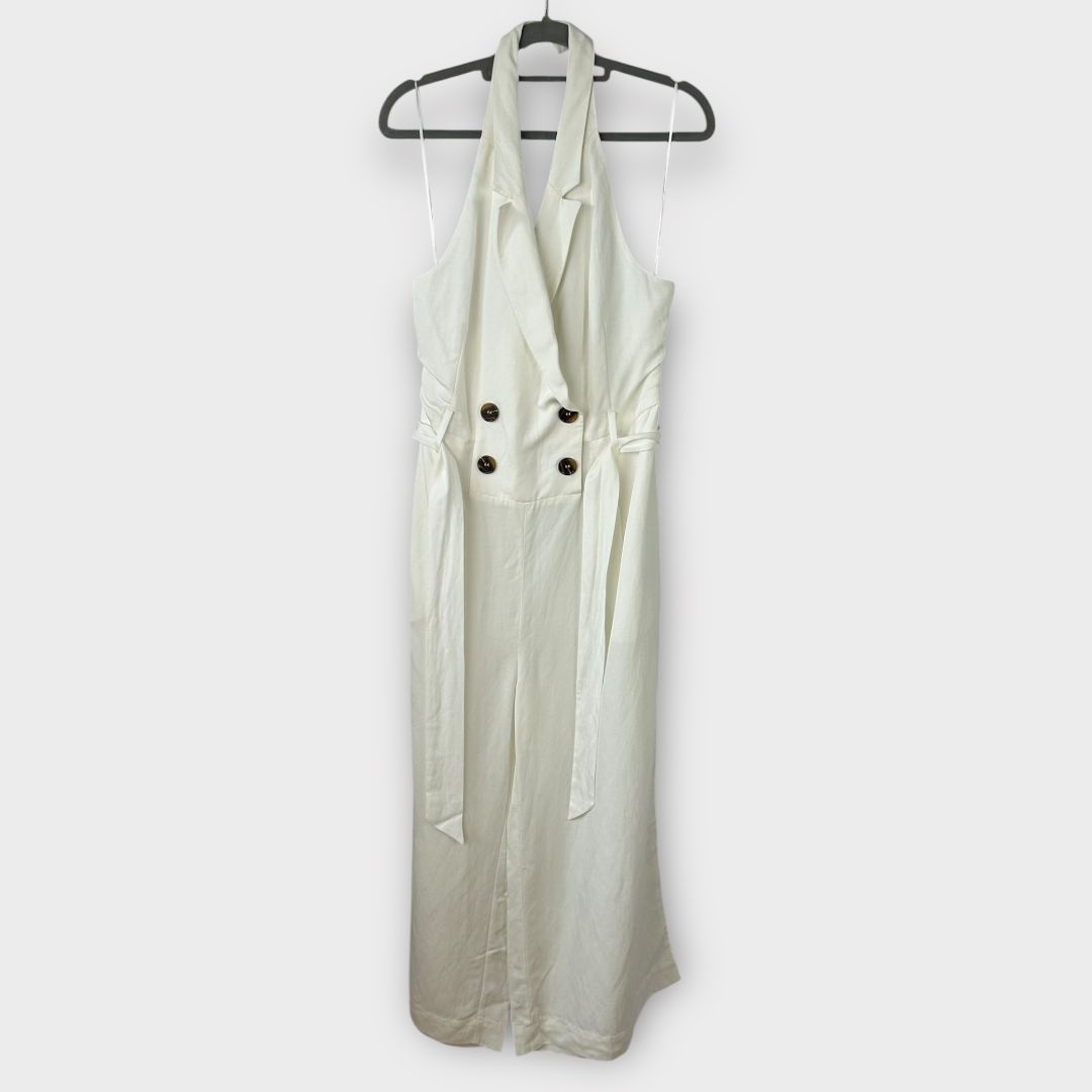 Reiss Giovanna Linen Halterneck Jumpsuit - 10/12
