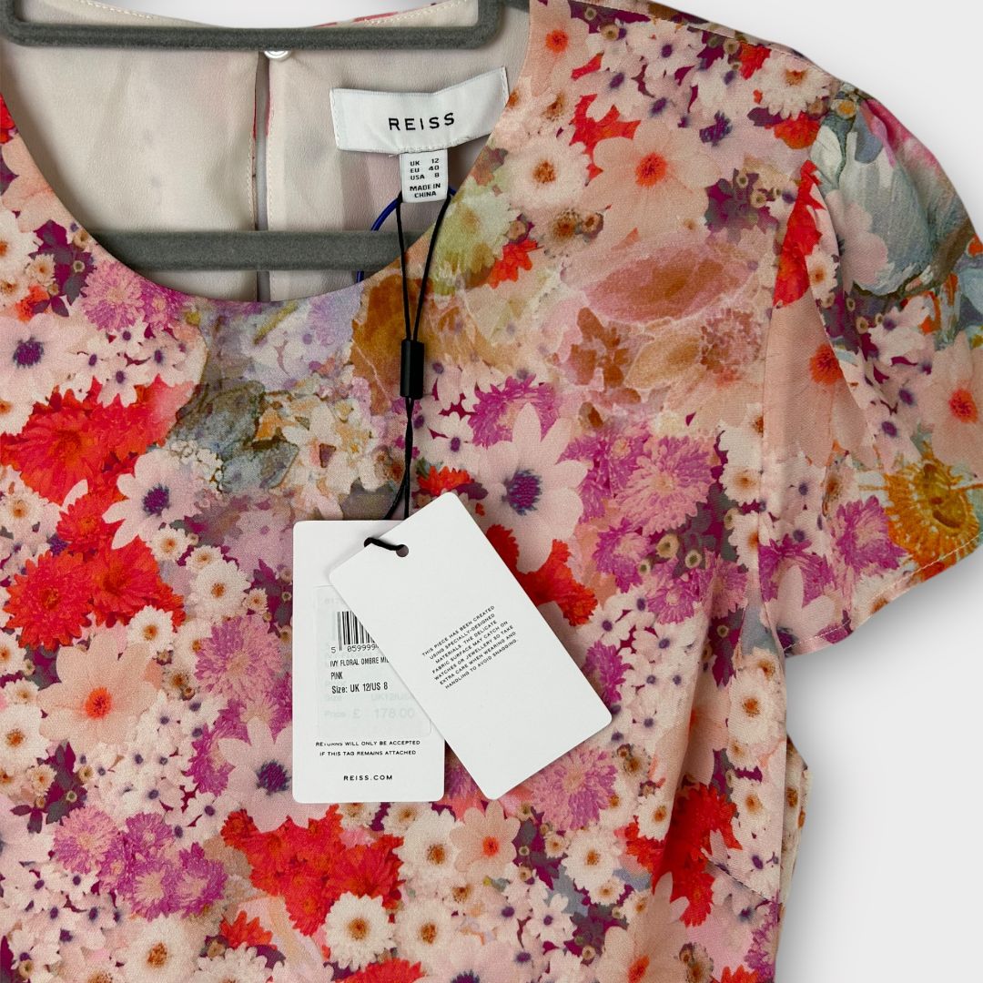 Reiss Ivy Floral Ombre Midi Dress - 12