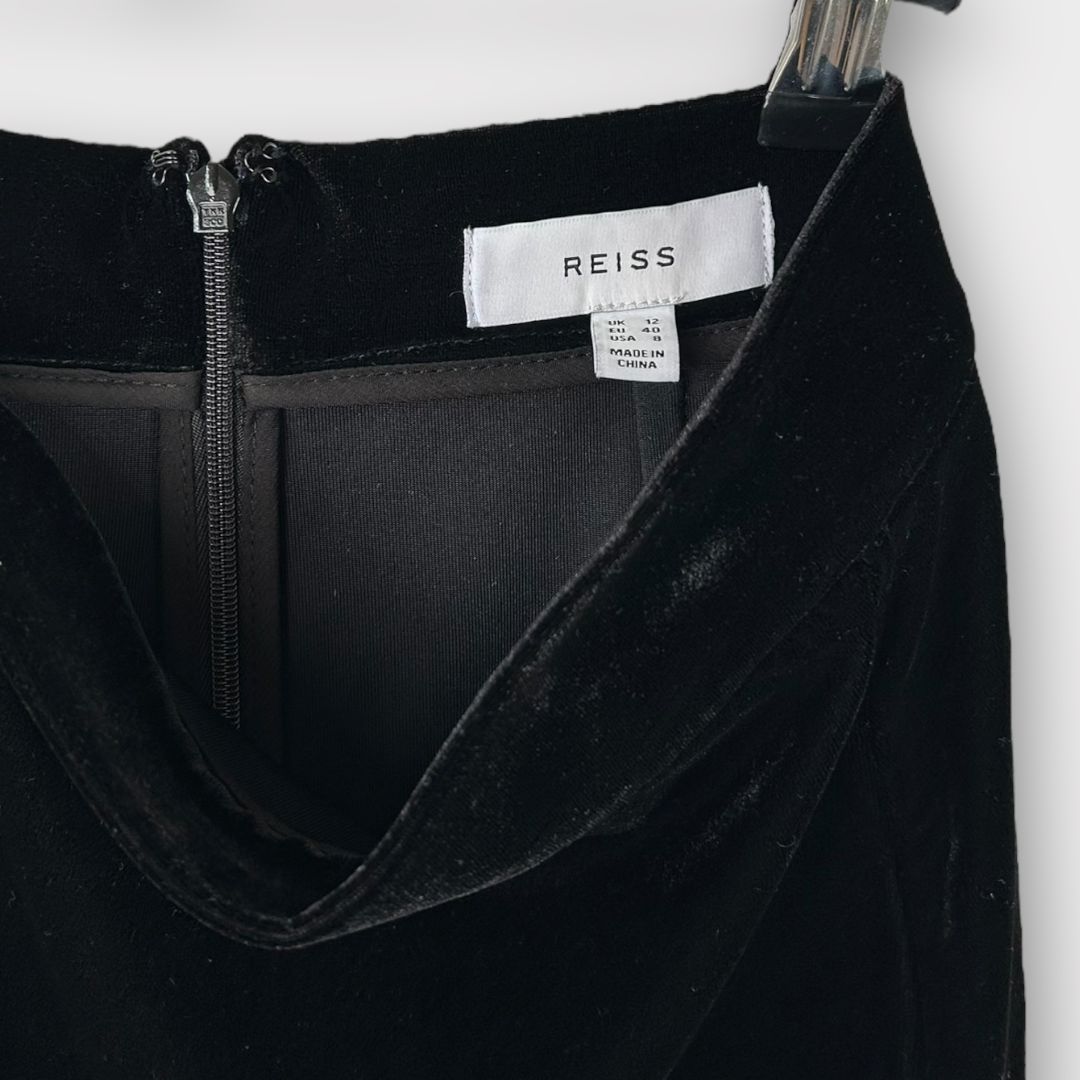 Reiss Leona Velvet Ruched Midi Skirt - 12 – 2nd Ave Trading