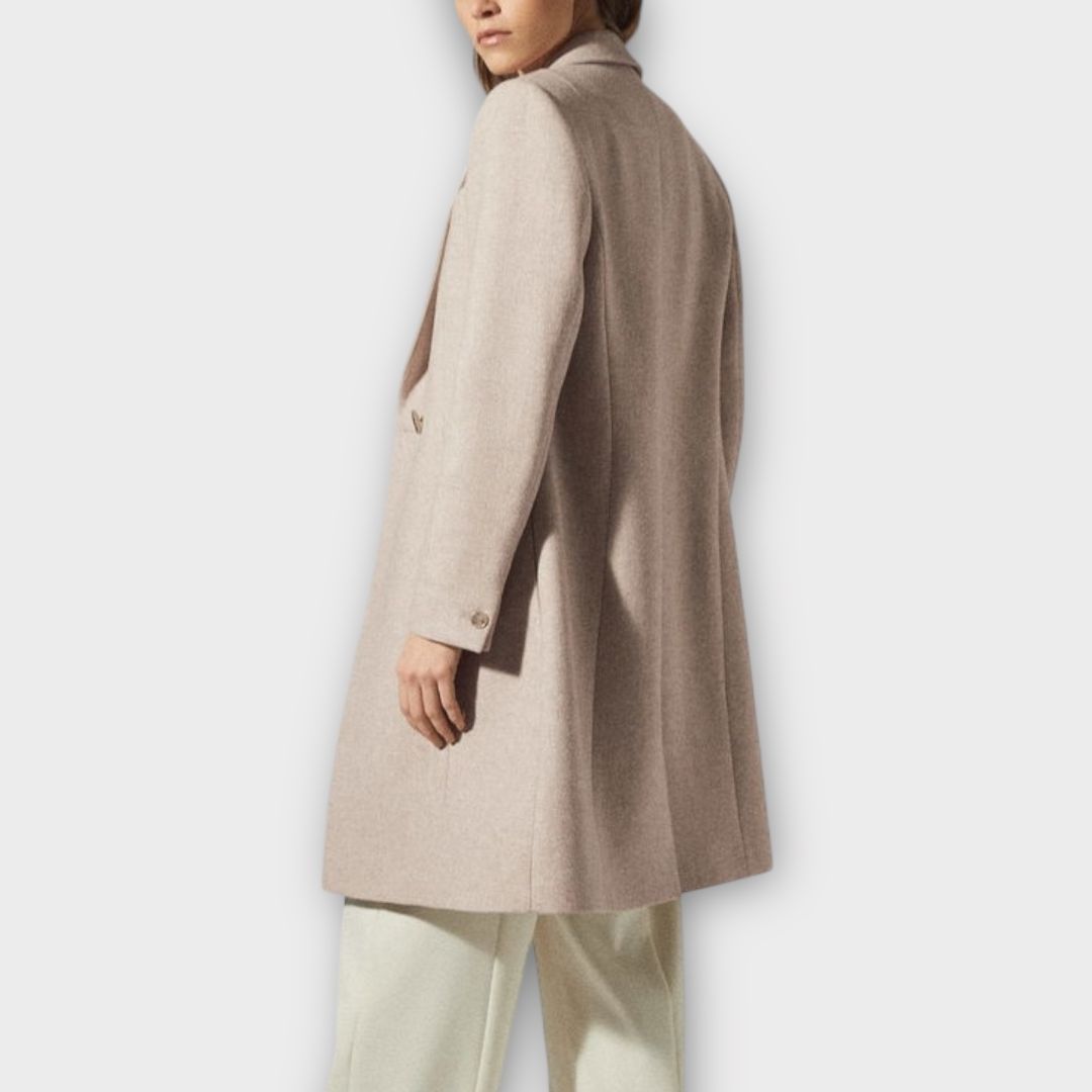 Reiss Mandie Wool Blend Contrast Collar Overcoat - 8
