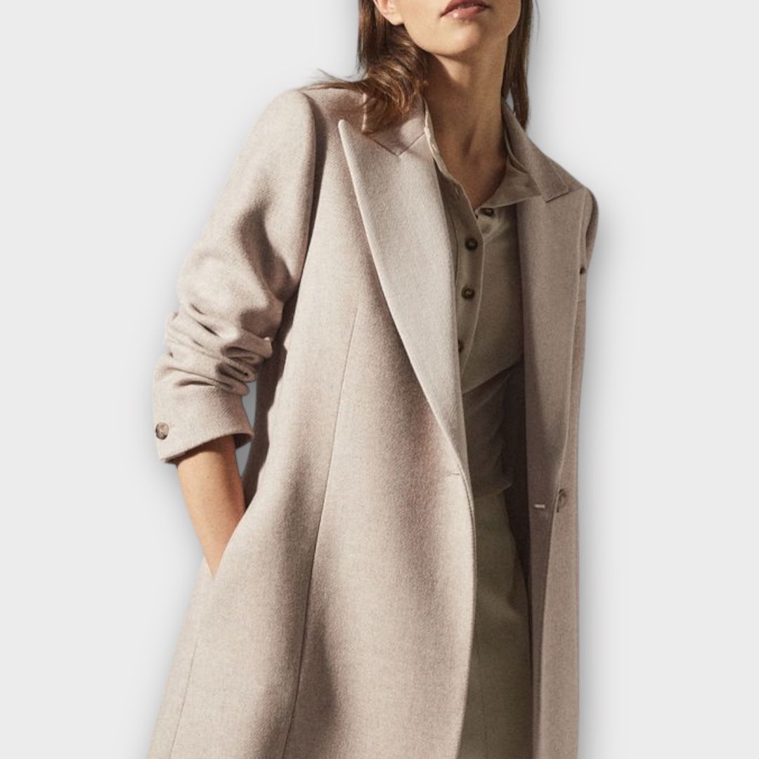 Reiss Mandie Wool Blend Contrast Collar Overcoat - 8