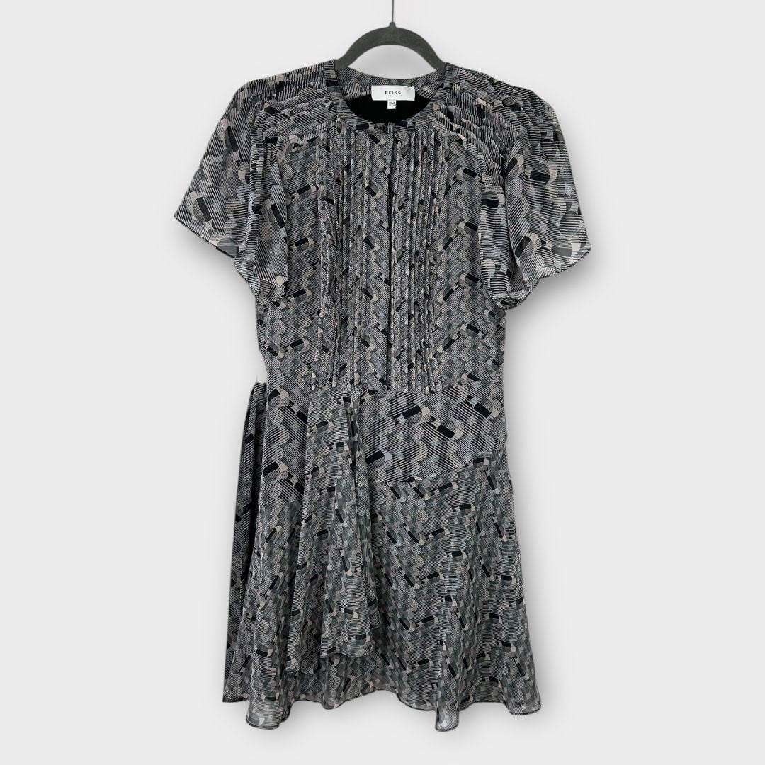 Reiss Mildred-Pleat Detail Mini Dress - 8
