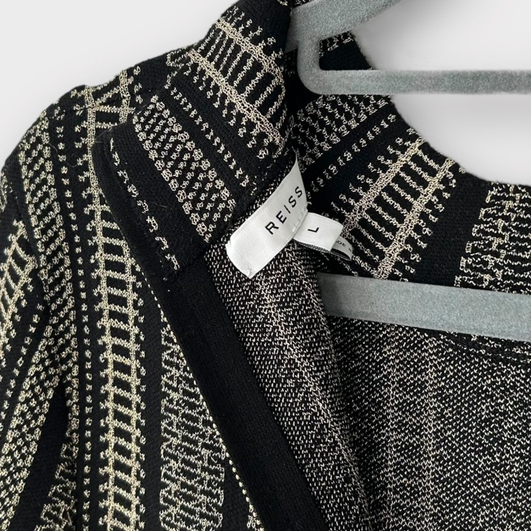 Reiss Skylar Metallic Chain Knit Dress - 14/16 (L)