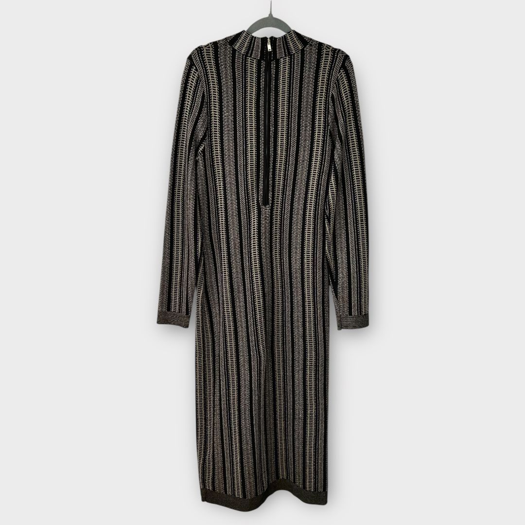 Reiss Skylar Metallic Chain Knit Dress - 14/16 (L)