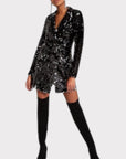 River Island Longline Velvet Sequin Blazer Dress - 12