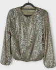 River Island Sequin Bomber Jacket - S