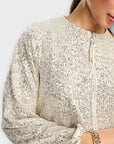 River Island Sequin Bomber Jacket - S