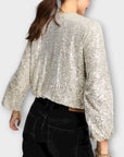 River Island Sequin Bomber Jacket - S