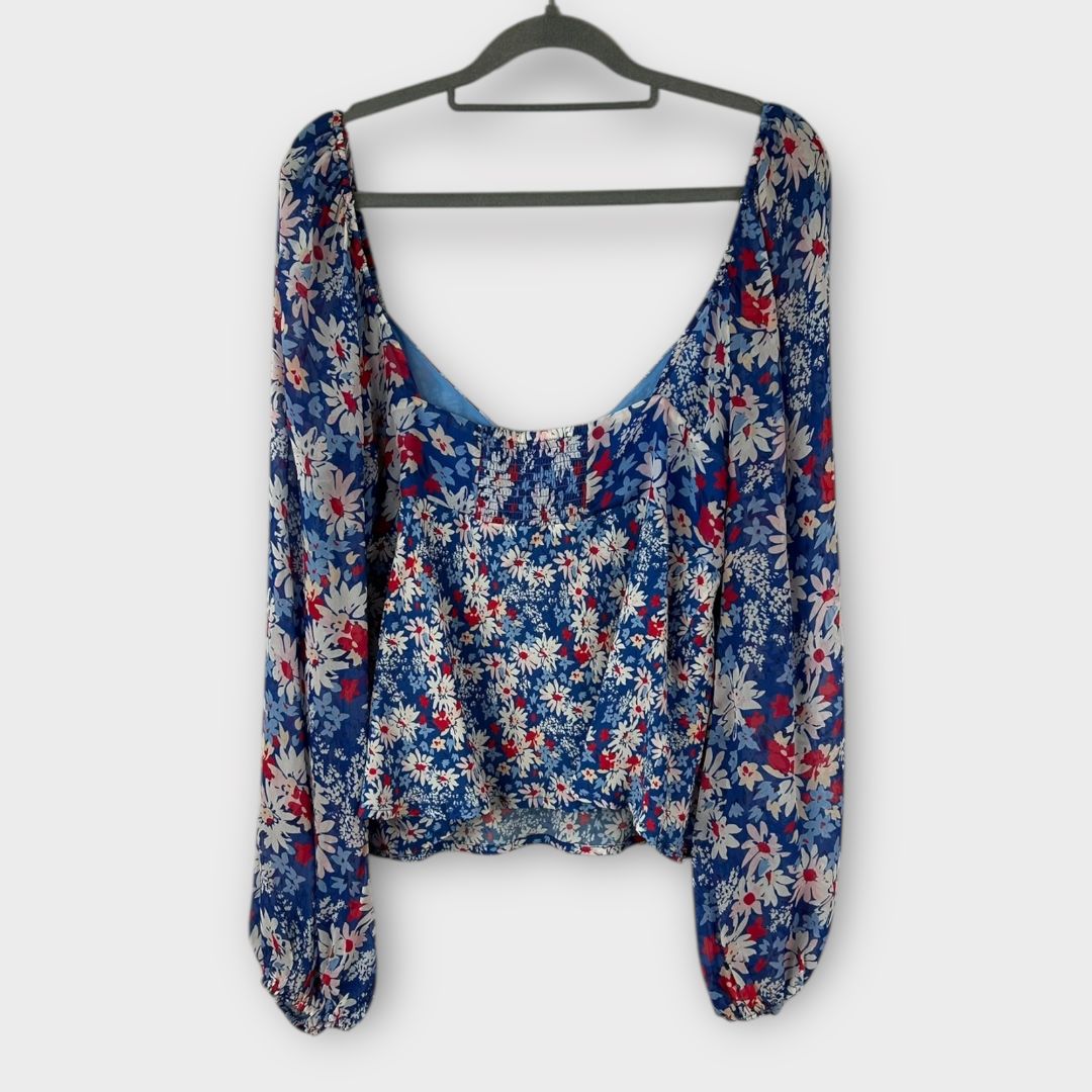 Rixo Bridgette Silk Blend Floral Top - 16 (XL)