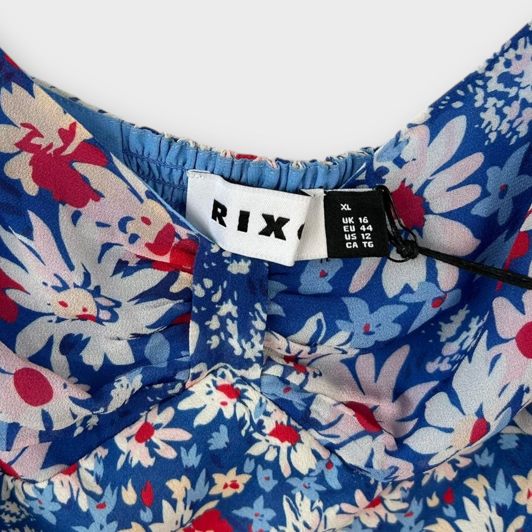 Rixo Bridgette Silk Blend Floral Top - 16 (XL)