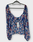 Rixo Bridgette Silk Blend Floral Top - 16 (XL)