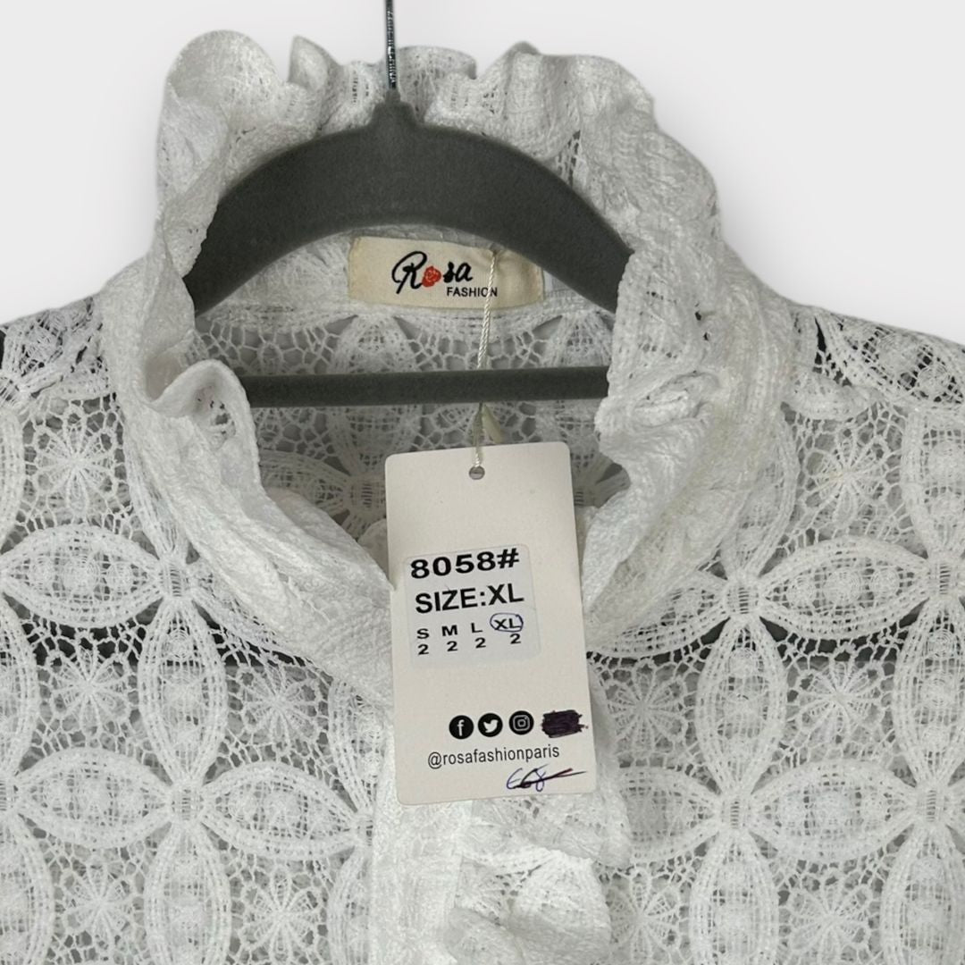 Rosa Fashion Broderie Anglaise Frill Blouse - 16 (XL)
