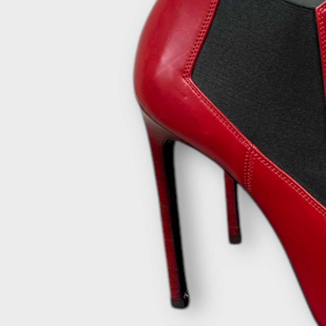 Saint Laurent Stiletto Leather Ankle Boots - 5/38
