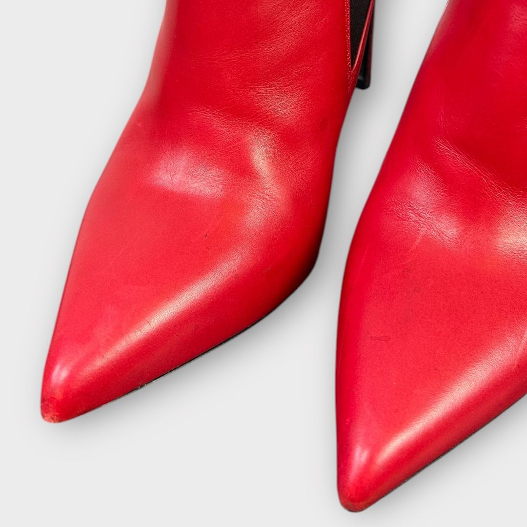 Saint Laurent Stiletto Leather Ankle Boots - 5/38