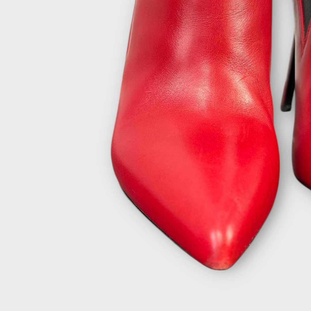 Saint Laurent Stiletto Leather Ankle Boots - 5/38