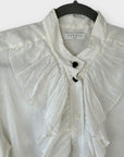 Sandro Linen/Silk Ruffle Shirt - 8/10
