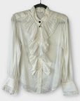 Sandro Linen/Silk Ruffle Shirt - 8/10