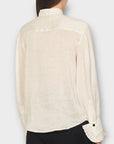 Sandro Linen/Silk Ruffle Shirt - 8/10