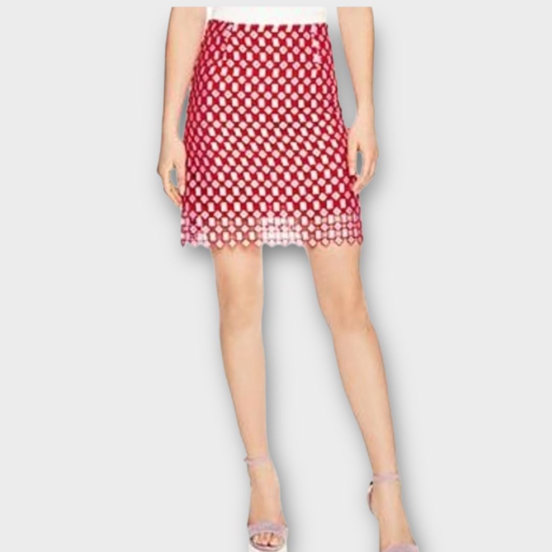 Sandro Paris Vivot Geometric Openwork Lace Mini Skirt - 10/12