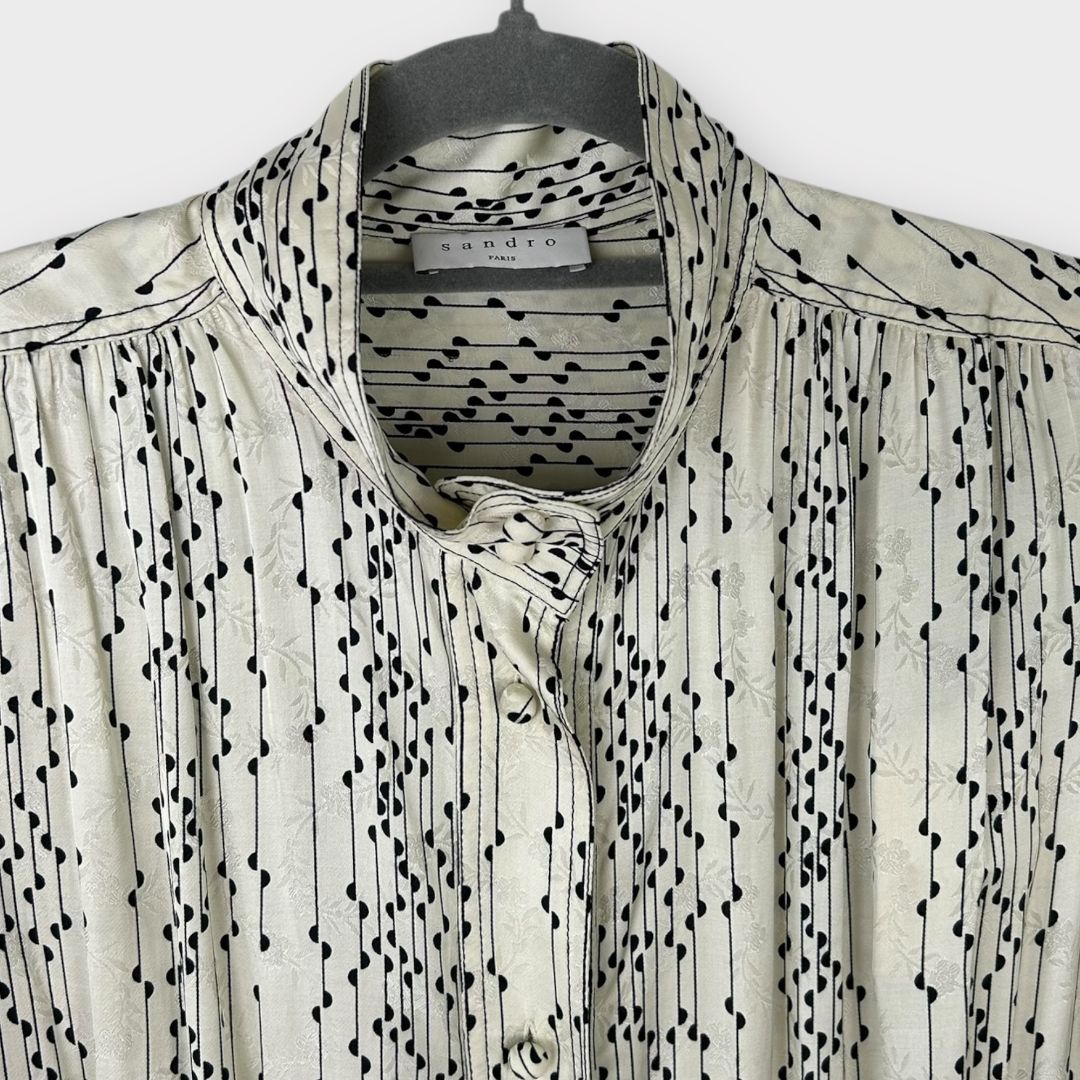Sandro Short Printed Shirt Dress - 10