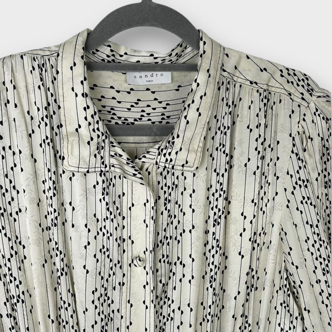 Sandro Short Printed Shirt Dress - 10