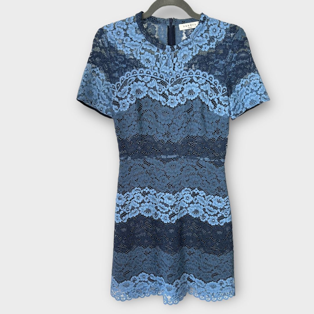 Sandro Tonal Lace Mini Dress - XS/S